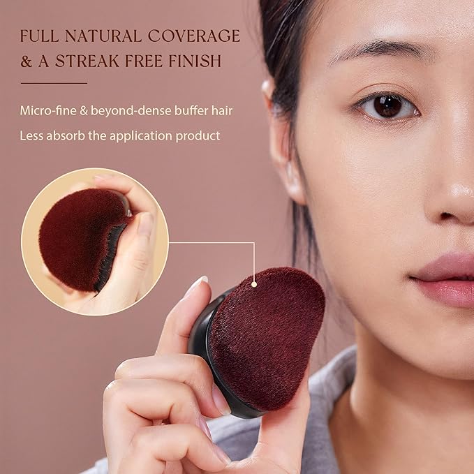 Jessup Foundation Brush Large Kabuki Makeup Brush for Face Body Blending Buffing Stippling Liquid Powder Cream Flawless with Gift Box, Black SF001-Velvo Beauty