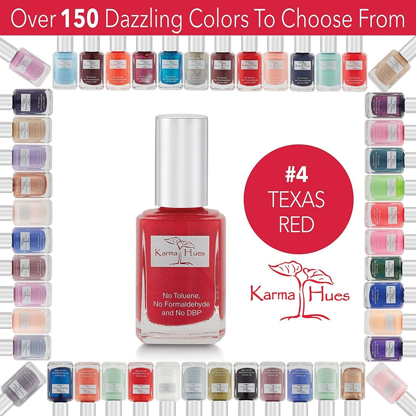 Karma Organic Natural Non toxic Nail polish - Vegan and Cruelty Free Nail Paint for Nail Art - Fast Drying Nail Polish for Women - Long Lasting Nail Polish (Texas Red)-Velvo Beauty