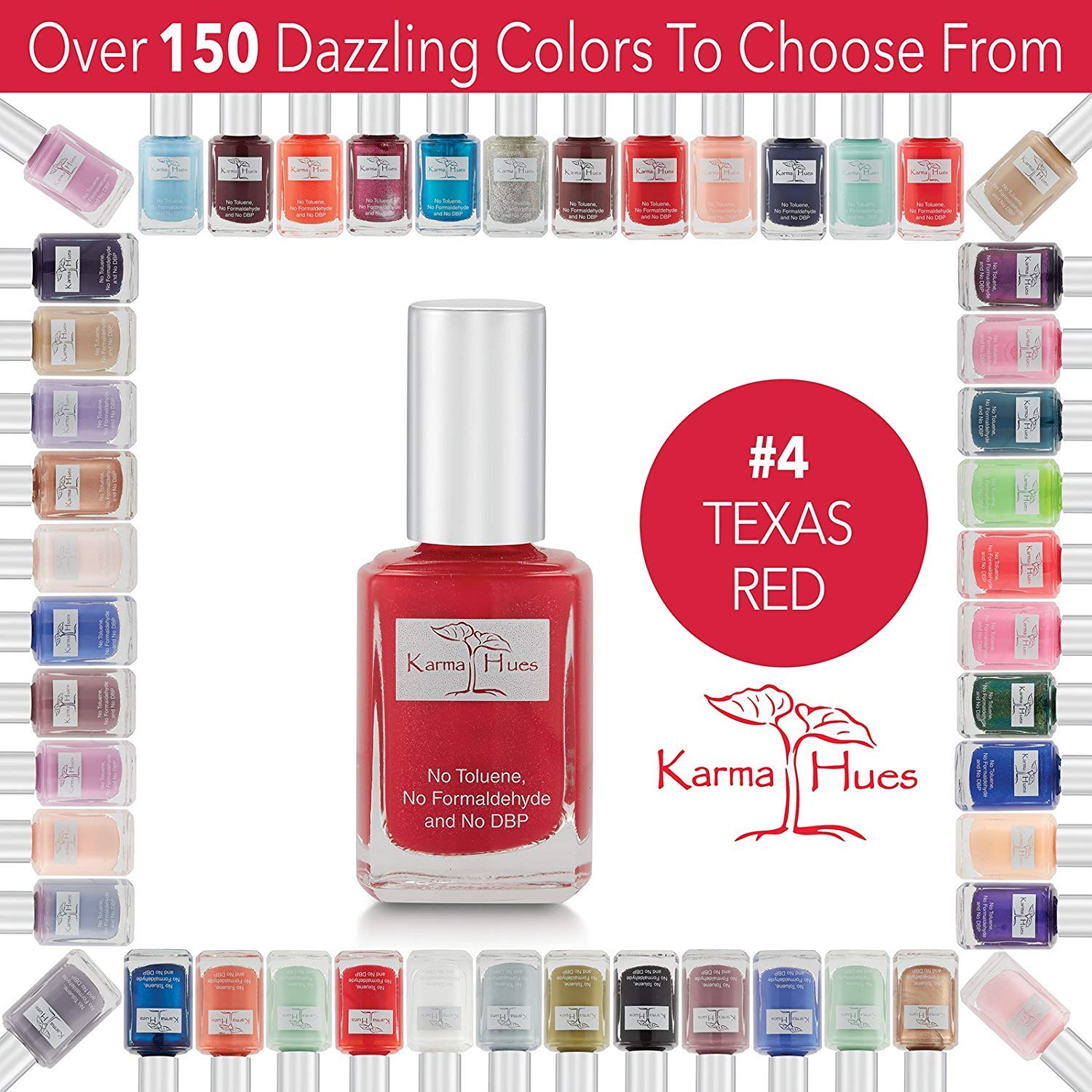 Karma Organic Natural Non toxic Nail polish - Vegan and Cruelty Free Nail Paint for Nail Art - Fast Drying Nail Polish for Women - Long Lasting Nail Polish (Texas Red)-Velvo Beauty