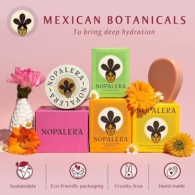 Nopalera Mandarina Cactus Flower Exfoliant - Face & Body Scrub, 3-in-1 Cleanser, & Moisturizer, Vegan, Cruelty-Free, Natural Citrus Scent, Dye Free, 6 oz.-Velvo Beauty