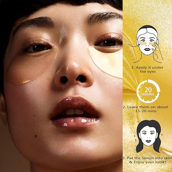 CCbeauty 24K Gold Under Eye Patches for Puffy Eyes, Dark Circles and Puffiness, Collagen Hydrating Mask Skincare, Gel Pads for Eye Bags and Wrinkles Under Eye Treatment,30pairs-Velvo Beauty