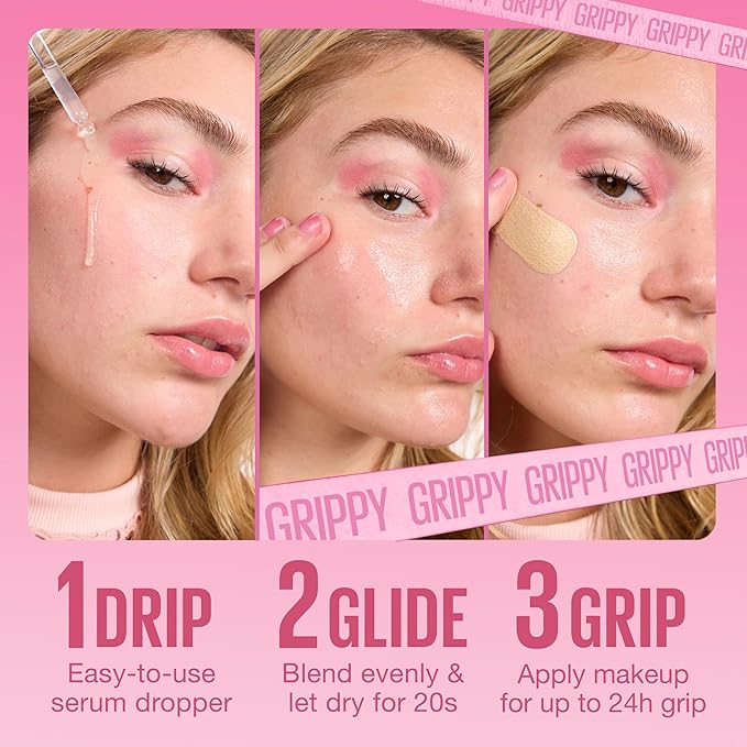 Maybelline Grippy Serum Primer, Hydrating Makeup Primer with 2% Niacinamide For Up To 24HR Make Up Wear, Clear, 1 Count-Velvo Beauty