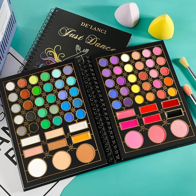 Makeup Palette for Teens, DE’LANCI Pro Makeup Pallet Gift Set for Teen Girls and Women,Beginners, 78 All in One Make up Eyeshadow Kit,Full Makeup Starter Kit for Young Teens Beginners or Pros-Velvo Beauty