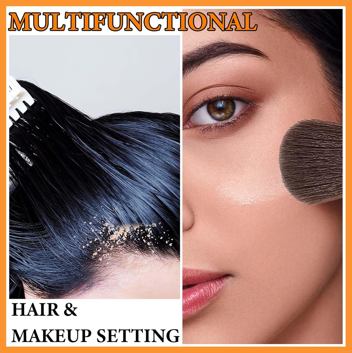 Sunscreen Setting Powder,Brush Setting Makeup SPF 50 PA++ for All Skin,Moisturizing & Lightweight Loose Face Powder with Sunscreen Brush,Soft Matte Finish Long Lasting Oil Control Make up-Velvo Beauty