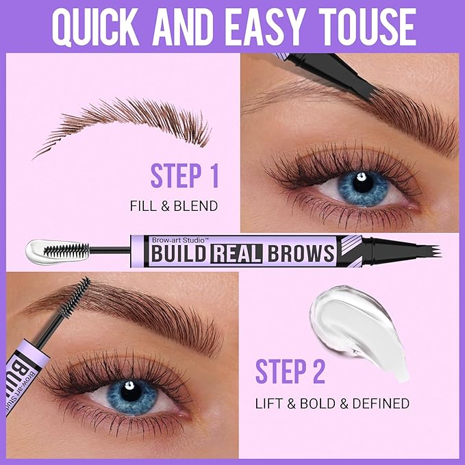 iMethod Eyebrow Pen and Eyebrow Gel - Eyebrow Pencils for Women with 4-Fork-Tip & Brow Gel Clear, Magical 2-in-1 Dual-Ended Brow Pen for Fuller-Looking Defined Brows, Stay All Day, Brown-Velvo Beauty