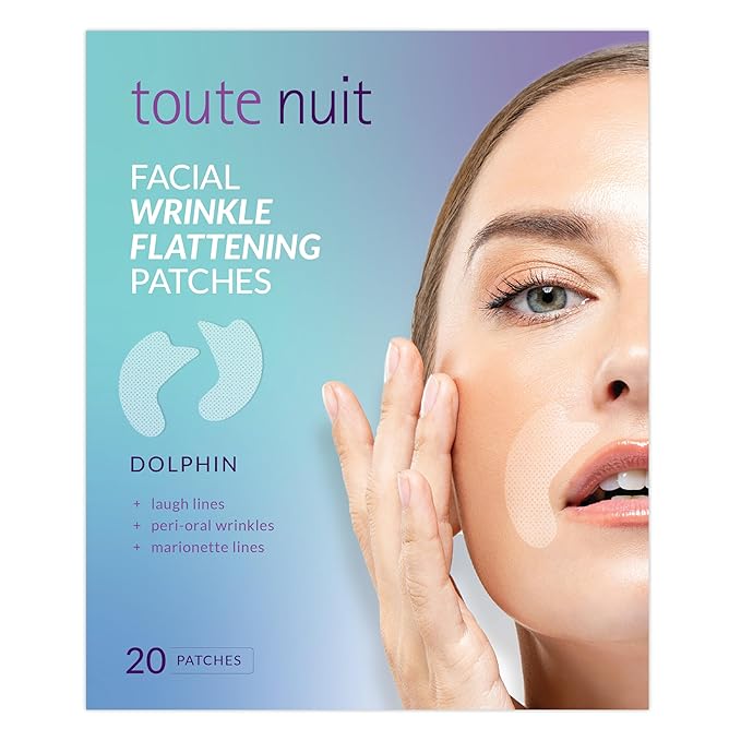 Toute Nuit Wrinkle Patches – Dolphin – Face Tape for Around the Mouth – Hypoallergenic Anti Wrinkle Patches – 20 Count, Made in USA-Velvo Beauty