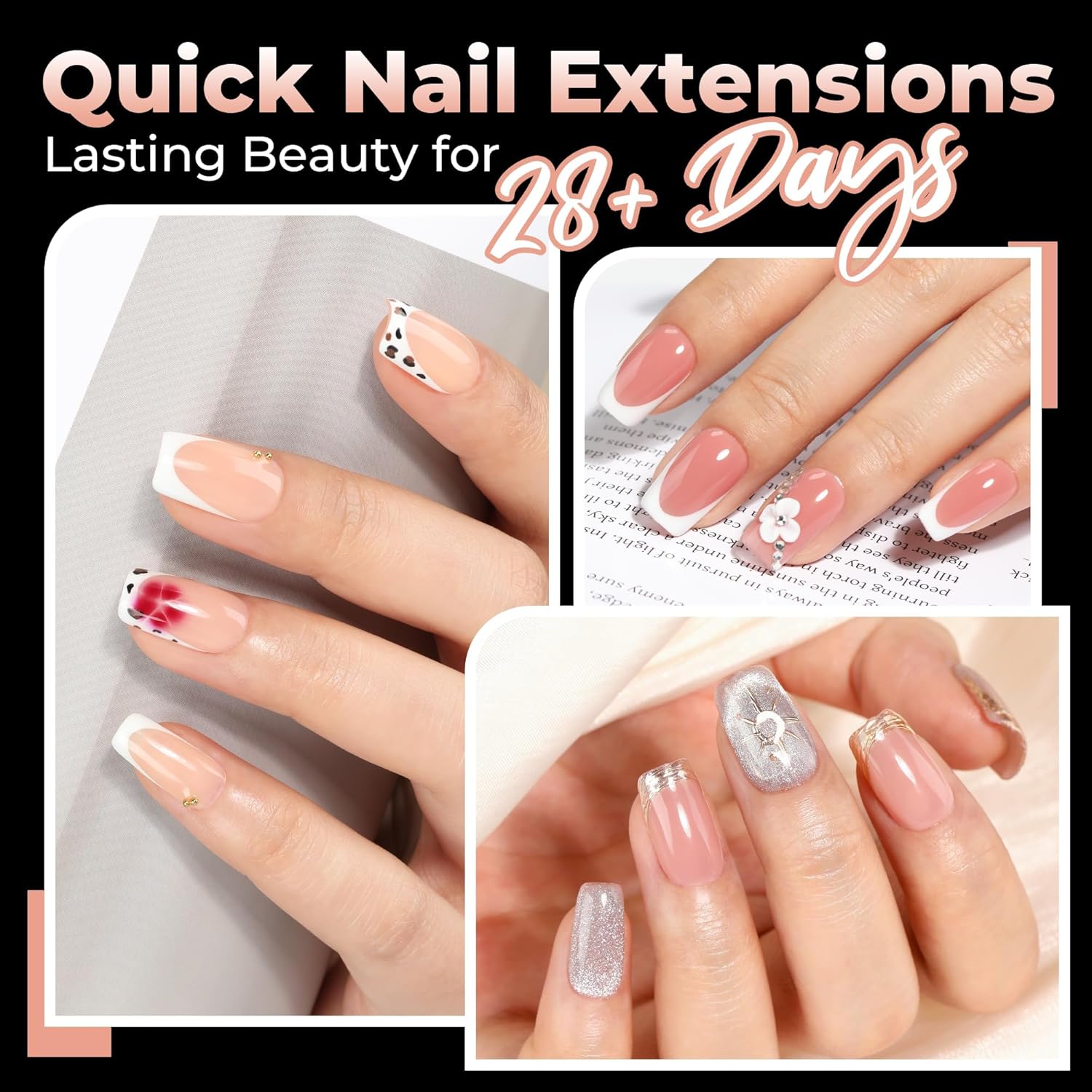 UNA GELLA Short Square Gel Nail Tips: 312pcs Square Fake Nails Pre-File Soft Gel Nails Tips for Full Cover Acrylic Nails False Nails12 Sizes Press on Nails for Nail Extensions Home DIY Salon-Velvo Beauty