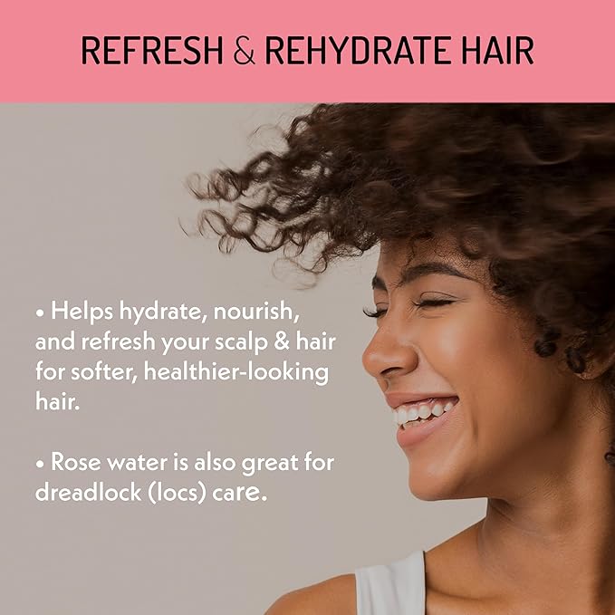 Eve Hansen Organic Rose Water Spray for Face | Huge 8 oz Moroccan Rosewater Face Toner and Makeup Setting Spray | Soothing Neck and Face Mist to Reduce Eye Puffiness, Dark Circles and Redness-Velvo Beauty