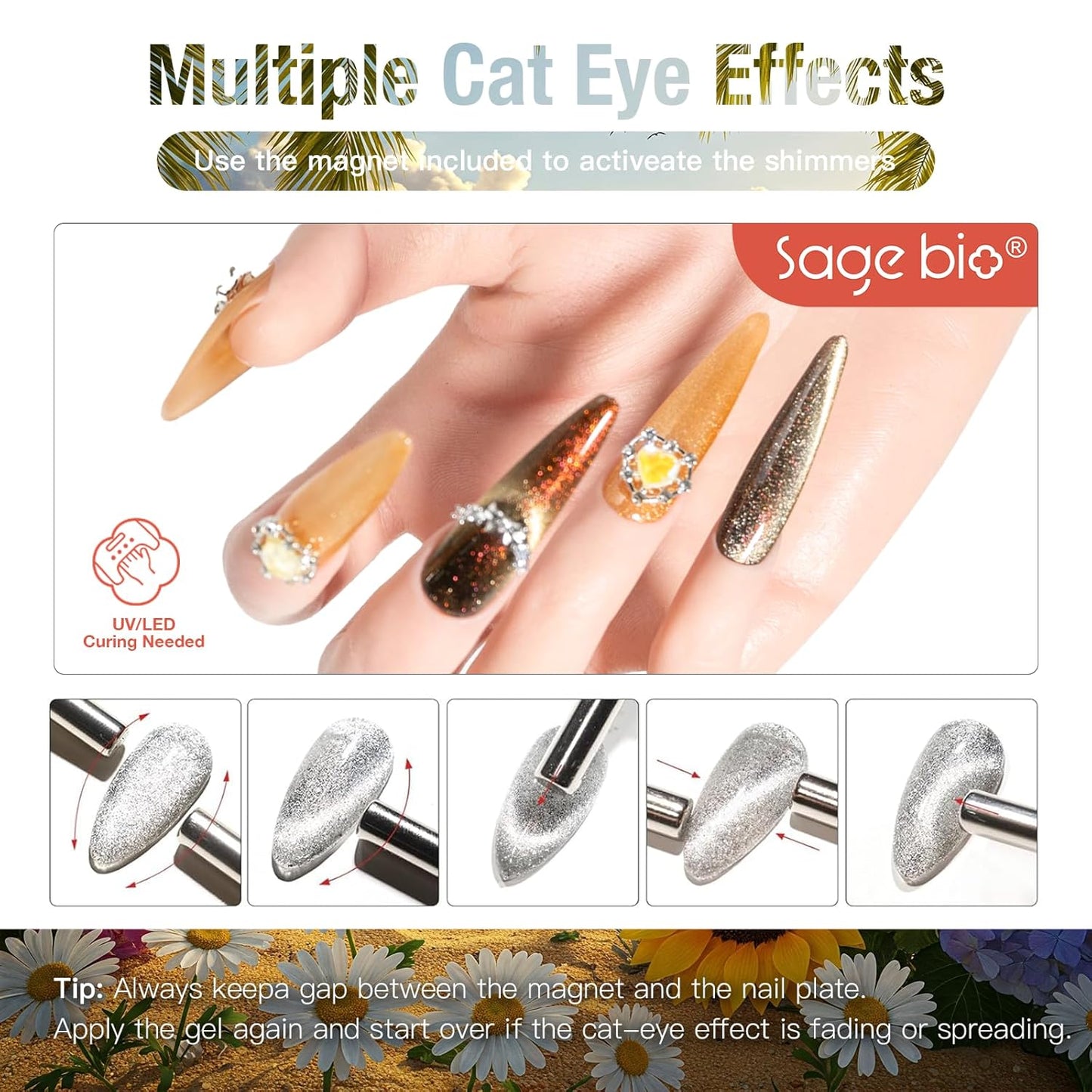 Cat Eye Gel Nail Polish, 15ml Magnetic Gel, High-Gloss Finish, Long-Lasting, DIY Manicure Kit with Magnet Stick, Stunning 3D Magnetic Effect, 06-Velvo Beauty