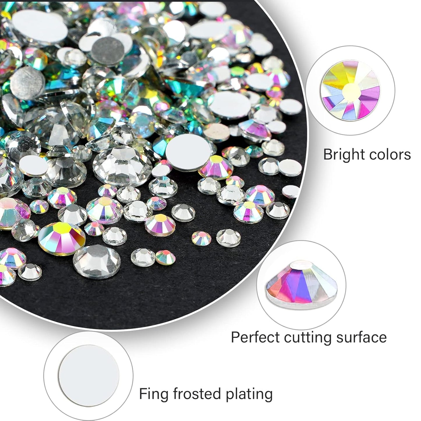 Canvalite 2784PCS Rhinestones Crystal AB Rhinestones for Nail with 5Pcs 3ml B7000 Jewelry Glue and Pick Up Tweezers and Nail Rhinestone Picker, Nail Art Tools,Stocking Stuffers Gifts for Women-Velvo Beauty
