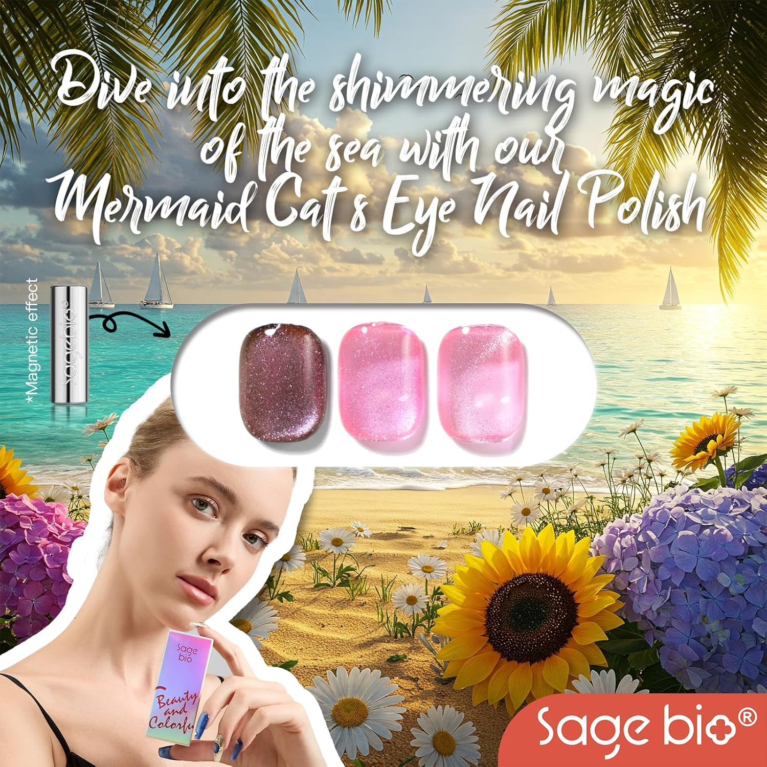 Cat Eye Gel Nail Polish, 15ml Magnetic Gel, High-Gloss Finish, Long-Lasting, DIY Manicure Kit with Magnet Stick, Stunning 3D Magnetic Effect, 02-Velvo Beauty