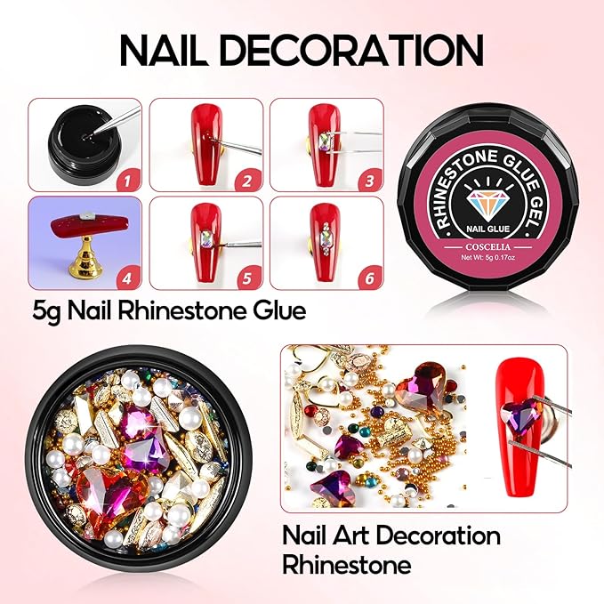 44PC Poly Nail Gel Kit with U V Lamp Starter Kit, 16ML 15 Colors Poly Extension Gel with Light Slip Solution Nail Rhinestones Glitter Decoration Powder Nail Art Kit for Beginners Gifts for Women-Velvo Beauty