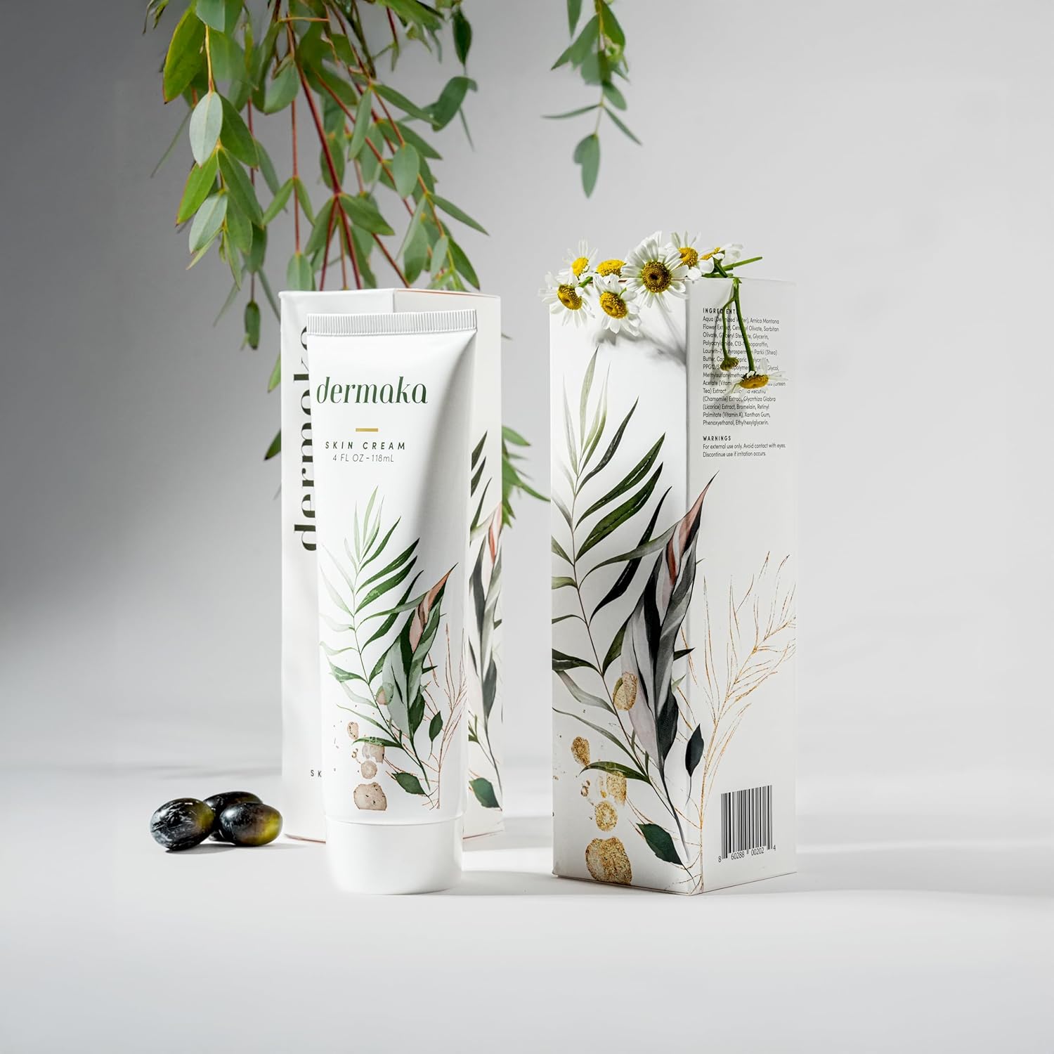 Dermaka All-Natural Skin Soothing Cream 4 Ounce – Moisturizing Lotion with Arnica, Green Tea, Chamomile & Vitamin E – Hydrating, Fast-Absorbing & Non-Greasy Formula for Healthy-Looking Skin-Velvo Beauty