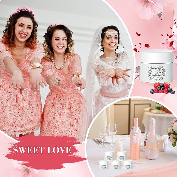 12 Pcs Thank You Lip Sleeping Mask Bulk Bridal Shower Gifts for Guests Thank You for Celebrating with Us Lip Mask Moisturize Nourish for Wedding Bridal Shower Favor Christmas Gift(Floral)-Velvo Beauty