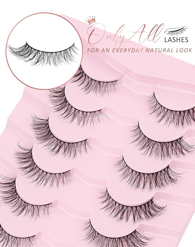 Onlyall Lashes Mink False Eyelashes Natural Wispy Lashes Soft Faux Mink Lashes Fluffy False Lashes DK77-Velvo Beauty