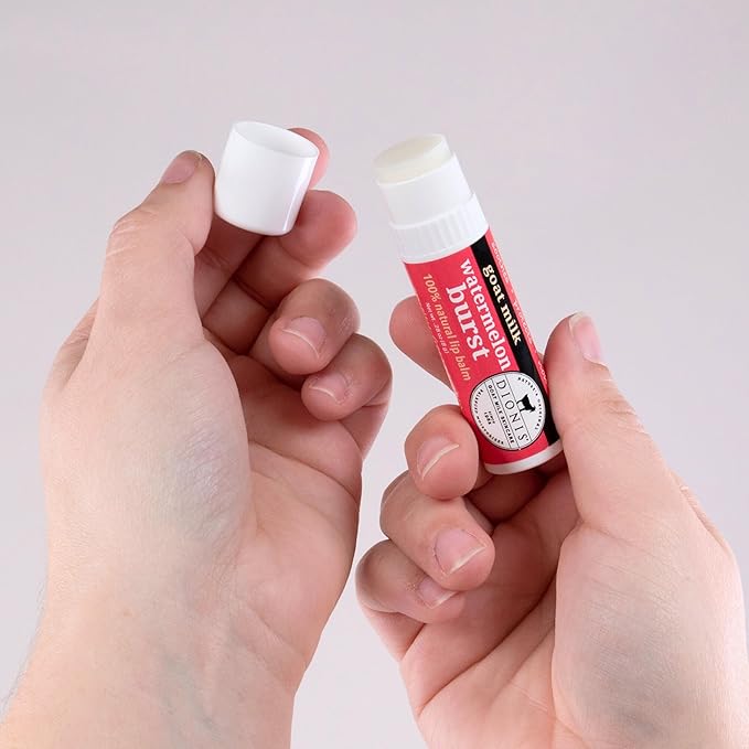 Dionis Goat Milk Skincare Watermelon Holiday Lip Balm Gift Set - Beeswax, Shea Butter & Coconut Oil Lip Care Products Made in The USA - Cruelty Free Lip Moisturizer For Chapped Lips, 0.28oz 3 Pack-Velvo Beauty