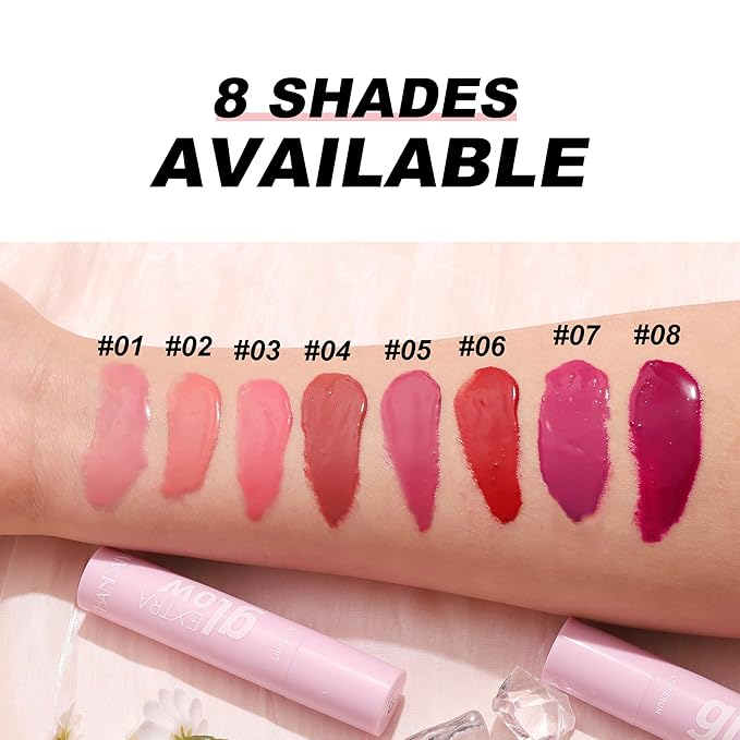 MUESCHER Glow Lip Balm Plumping Moisturizing Lip Balm For Dry Cracked Lips, Moisturizer Nourishing Lip Balm Lip Care Vegan Tinted Lip Balm, Dewy Glassy Lip Balm Shine Lips Plumper Jelly Lipstick(05#)-Velvo Beauty