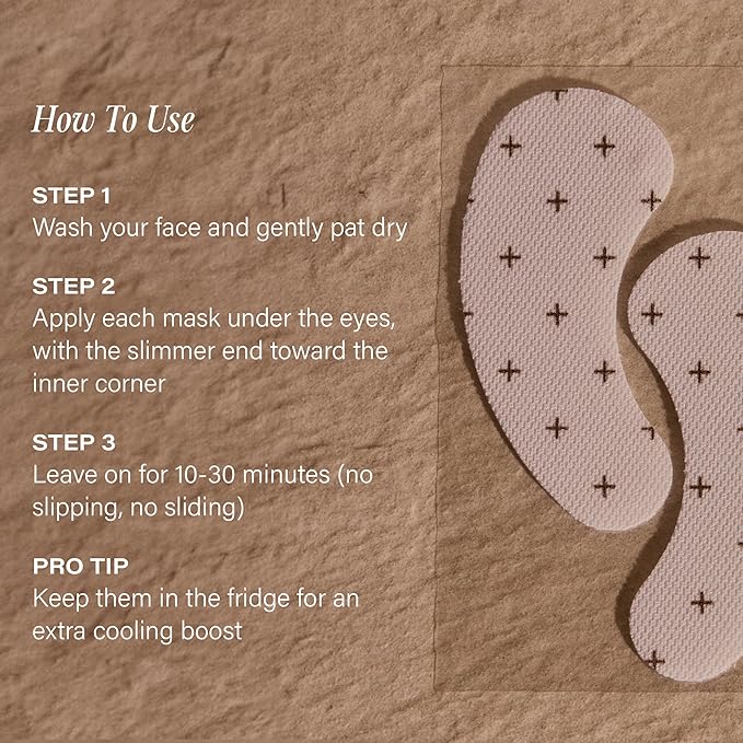 '+ Lux Unfiltered Cooling Under Eye Patches - Anti-Slip Caffeine Infused Korean Eye Mask - Reduces Puffiness, Brightens, & Hydrates Skin - Fragrance Free, Vegan, & Cruelty Free - 10 Count-Velvo Beauty