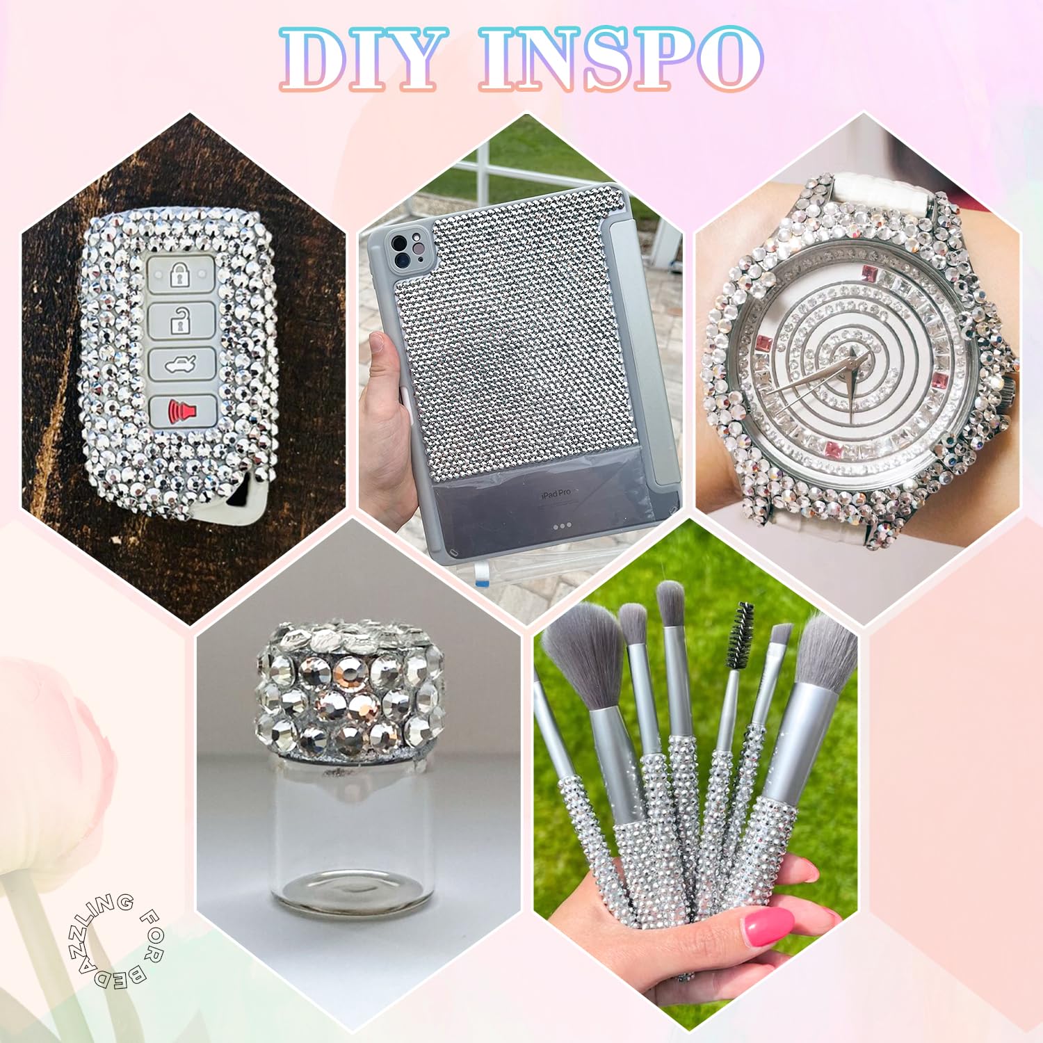 30000Pcs Resin Silver Rhinestones for Bedazzling Crafting with b7000 Jewelry Glue, Bulk Flatback Gems Bedazzler Kit for Crafts Clothes Shoes Fabric Nail Diamond Art, Assorted Size 2/3/4/5/6mm-Velvo Beauty