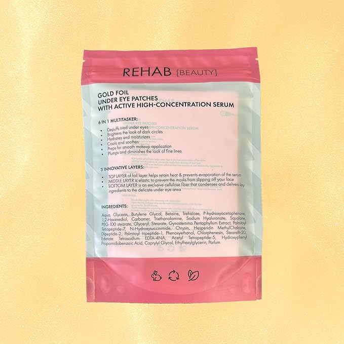 24k Gold Under Eye Patches for Puffy Eyes (7 Pairs) – Gold Foil Under Eye Masks for Dark Circle with Betaine, Hyaluronic Acid – Skincare Eye Bags Patches Treatment for Men & Women-Velvo Beauty