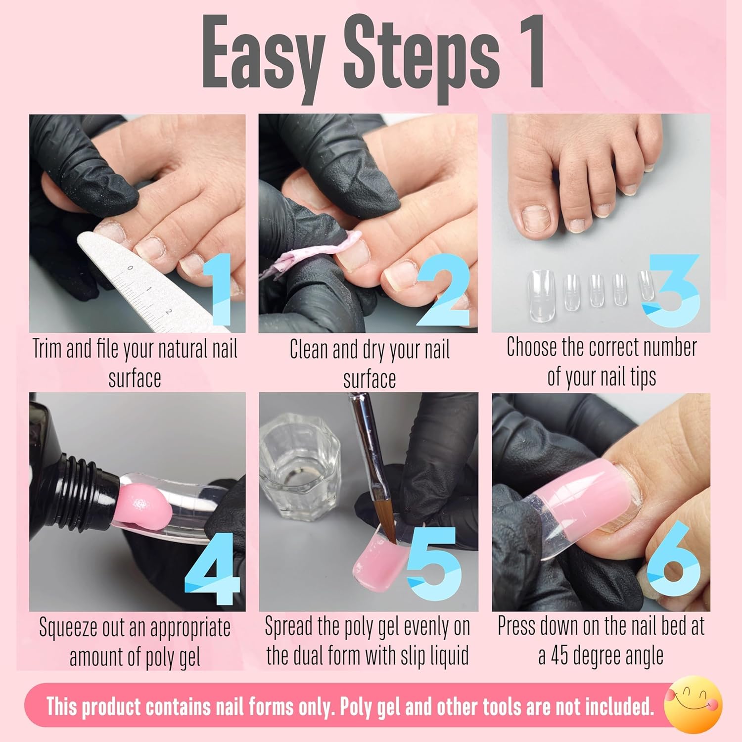 300 Pcs Toe Dual Nail Forms for Poly Gel Toenail Extension, Reusable Full Cover Molds for French Tip Acrylic Toenails, Nail Art Design Molds for Pedicure, for Salon & DIY at Home 15 sizes-Velvo Beauty