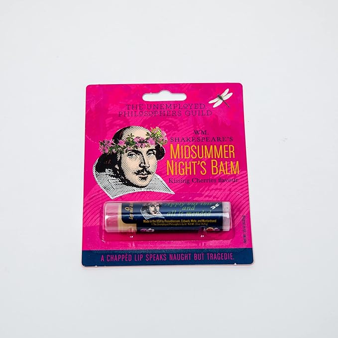 Shakespeare's Midsummer Night's Lip Balm Tube, Cherry Flavored - Cruelty-Free and Made in the USA from Natural and Imported Ingredients-Velvo Beauty