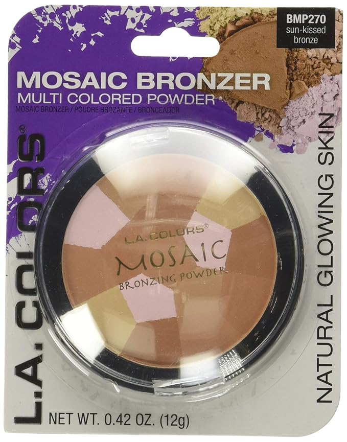 L.A. Colors Mosaic Bronzer/Blush Compact, Golden Bronze, 0.09 Ounce-Velvo Beauty