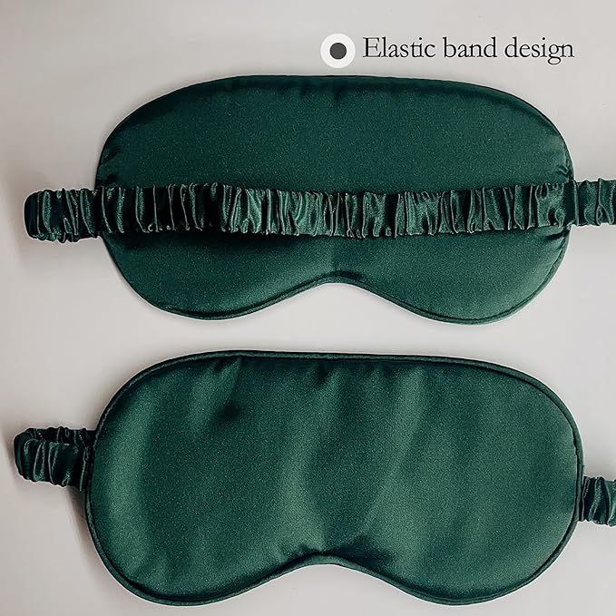 Silk Eye mask for Sleeping Light Blocking for Bedroom, Plane Travel Satin Sleep mask Women Mens,Blackout to Help You deep Sleep (Green)-Velvo Beauty