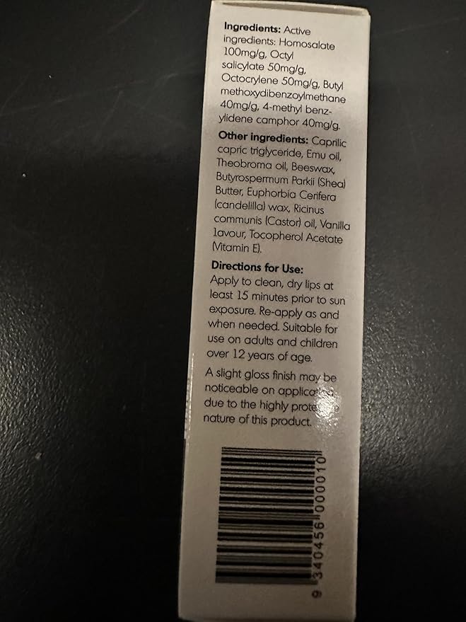 Emu Oil Moisturizing Lip Balm - Hydrating Lip Balm with Extreme SPF50+ Sun Protection - 4-Hour Water Resistant, Fortified with Vitamin E, Amino Acids & Omega 3, 6 & 9 - Y-Not Natural, 15g Stick-Velvo Beauty