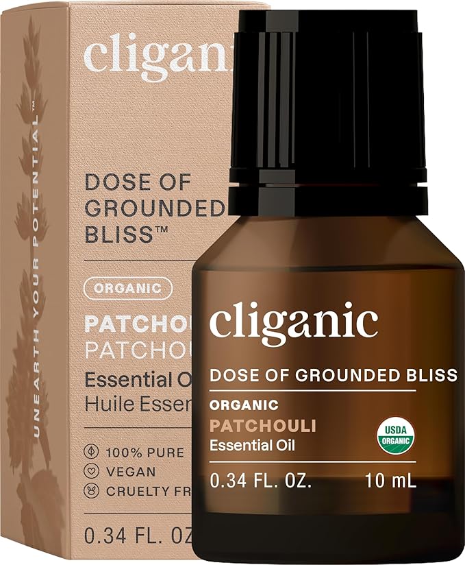 Cliganic Organic Patchouli Essential Oil - 100% Pure Natural Undiluted, for Aromatherapy Diffuser | Non-GMO Verified (Packaging May Vary)-Velvo Beauty