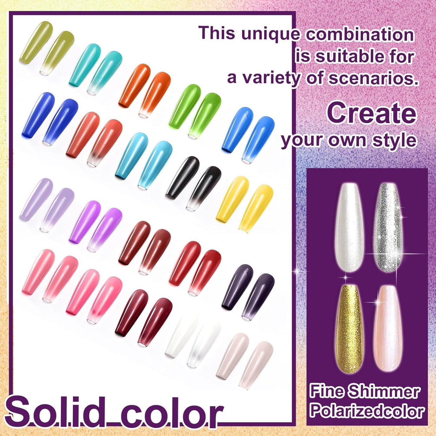 Gradient Painting Gel, 12 Gliter Colors Ombre Gel Nail Polish for Pigment Pat Silver&Gold Aura Nails, French Manicure DIY Nail Art Long-lasting No-wipe Palette26-Velvo Beauty