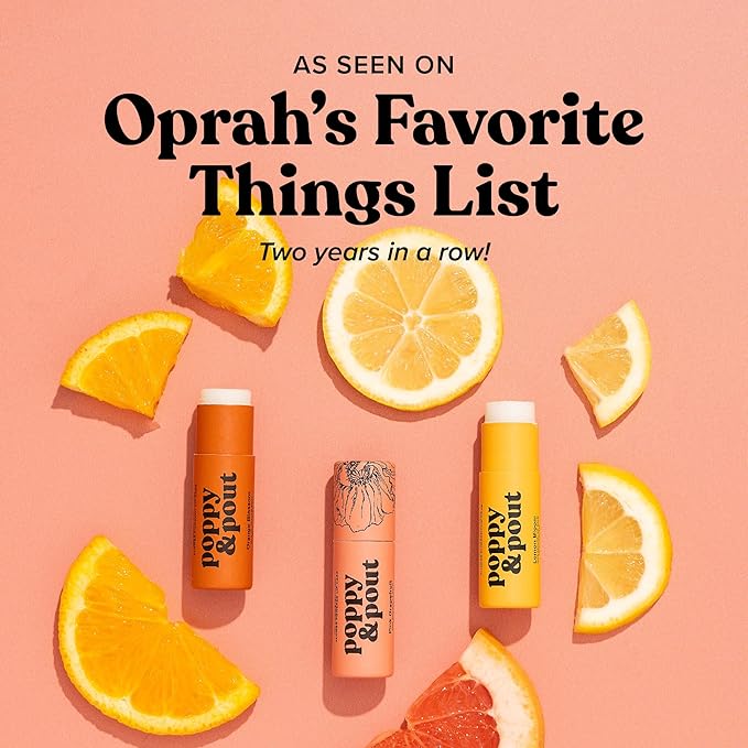 Poppy & Pout Lemon Bloom Jumbo Lip Balm | All Natural Lip Balms & Moisturizers | Hydrates with Beeswax, Vitamin E, Organic Coconut Oil | Cruelty-Free | Lip Balm in Recyclable Cardboard Tube-Velvo Beauty