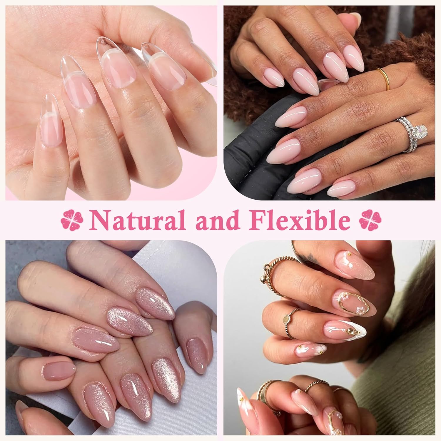 Almond Nail Tips: 504pcs Medium Almond Gel Nail Tips, Pre-shape Half Matte Short Nails Full Cover Clear Press On Acrylic Fake Nails for Nail Extension Nail Art 12 Sizes-Velvo Beauty