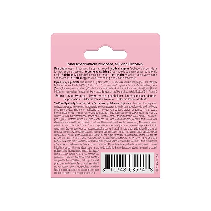 Yes To Watermelon Hydrating Lip Balm, Refreshing Non-Sticky Formula That Restores Dry Cracked Lips & Locks In Moisture, With Apricot Kernel Oil & Antioxidants, Natural & Cruelty Free, 0.15 Oz, 3-Pack-Velvo Beauty