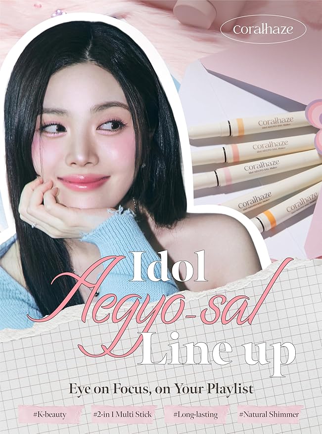 CORALHAZE Idol AEGYO-SAL Maker 01 Champagne Beige, 2-in-1 Under-Eye Highlighter and Contour Liner for Bright, Voluminous Eyes, Long-Lasting, Smudge-Proof Shimmer Stick with Natural Glow, Korean Beauty-Velvo Beauty