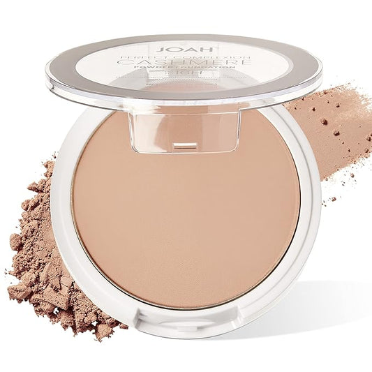 JOAH Perfect Complexion Cashmere Powder Foundation, Medium Face Coverage, Matte Finish, Korean Makeup, Compact Design For Oily & All Skin Types, 16 Hour Wear, Fair with Neutral Undertones-Velvo Beauty