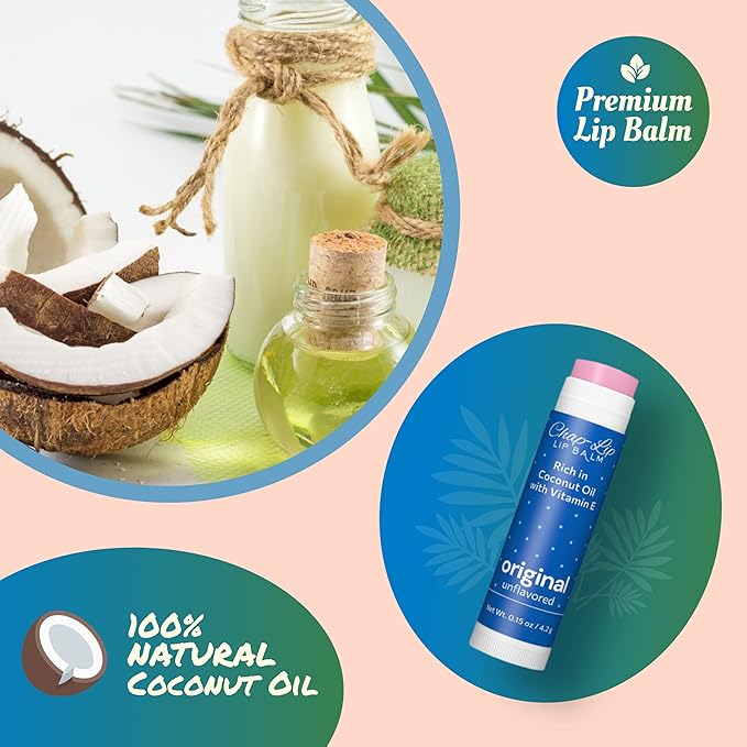 Rich in Coconut Oil & Vitamin E - Moisturizing, Ultra Conditioning & Hydrating - Total Lip Moisturizer & Lip Therapy Treatment - Happy Holidays 6 Flavor Assortment, 48 Count-Velvo Beauty