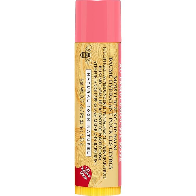 Burt's Bees Lip Balm - Pink Grapefruit, Lip Moisturizer With Responsibly Sourced Beeswax, Tint-Free, Natural Origin Conditioning Lip Treatment, 2 Tubes, 0.15 oz.-Velvo Beauty
