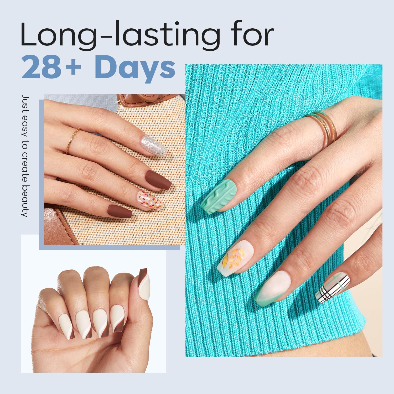 modelones Short Coffin Nail Tips, Pre-shaped Soft Gel Tips Fake Nails False Acrylic Clear Full Cover Press on Extension Kit Gel Manicure DIY at Home 216PCS 12Sizes-Velvo Beauty