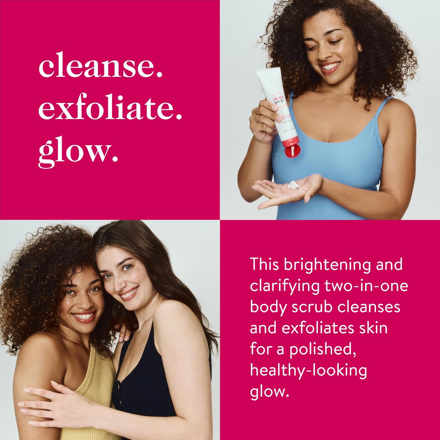 good.clean.goop beauty The Body Facial Exfoliating Scrub | Body Exfoliant & Cleanser for Glowing Skin | AHAs, Grape-Seed Exfoliant & Avocado Fruit Oil | Dead Skin Remover | Cruelty-Free & Vegan | 5 oz-Velvo Beauty