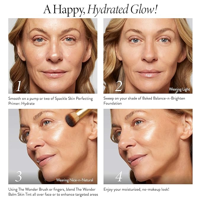 LAURA GELLER NEW YORK The Wonder Balm Complexion Enhancer - Hydrating Weightless Subtle Hint of Color + Glow for Mature Skin - Vegan Squalane - Apply to Cheeks & Lips (04 Honey Haze)-Velvo Beauty