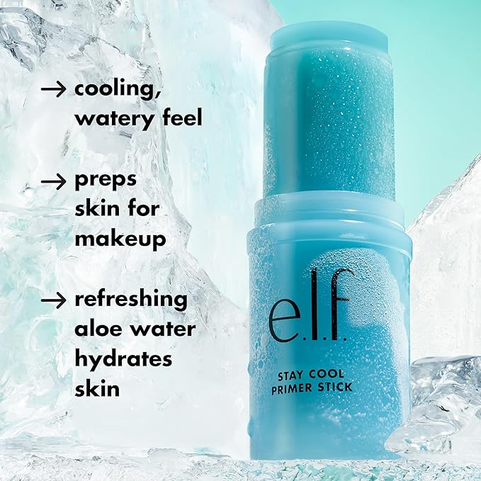 e.l.f. Stay Cool Primer Stick, Hydrating Gel Primer Preps Skin For Makeup, Imparts A Cooling Feel, Infused With Aloe Water, Vegan & Cruelty-Free-Velvo Beauty