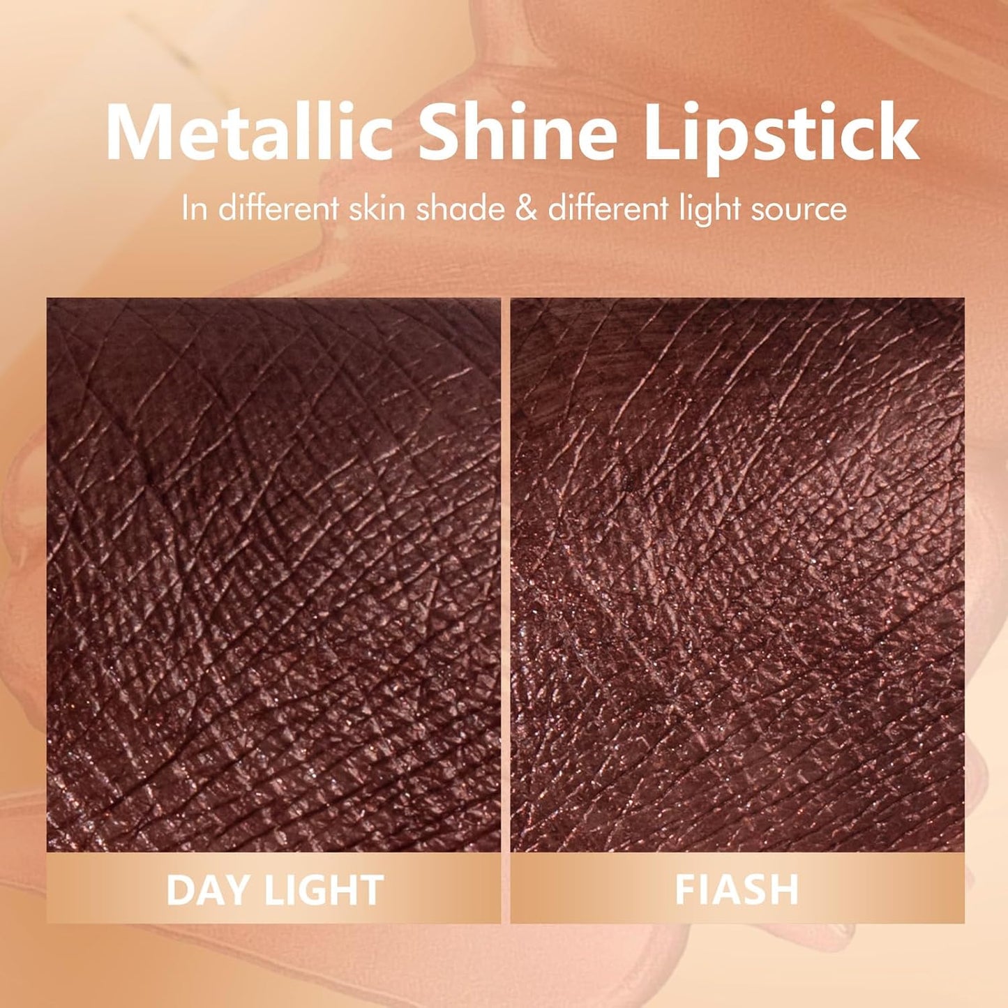 MAKI YIKA Brown Lipstick for Women Metallic Lipsticks Glitter Long Lasting Lipstick No Smudge No Transfer Liquid Lip Gloss (BR04 After Heat)-Velvo Beauty