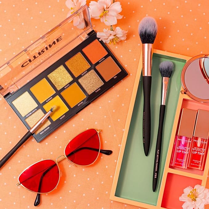 Profusion Cosmetics 10 Shade Eyeshadow Palette - High Pigmented Multi-Finish Colors, Vegan & Cruelty-Free, Create Stunning Looks On-the-Go - Travel-Friendly & Versatile Makeup, Citrine-Velvo Beauty