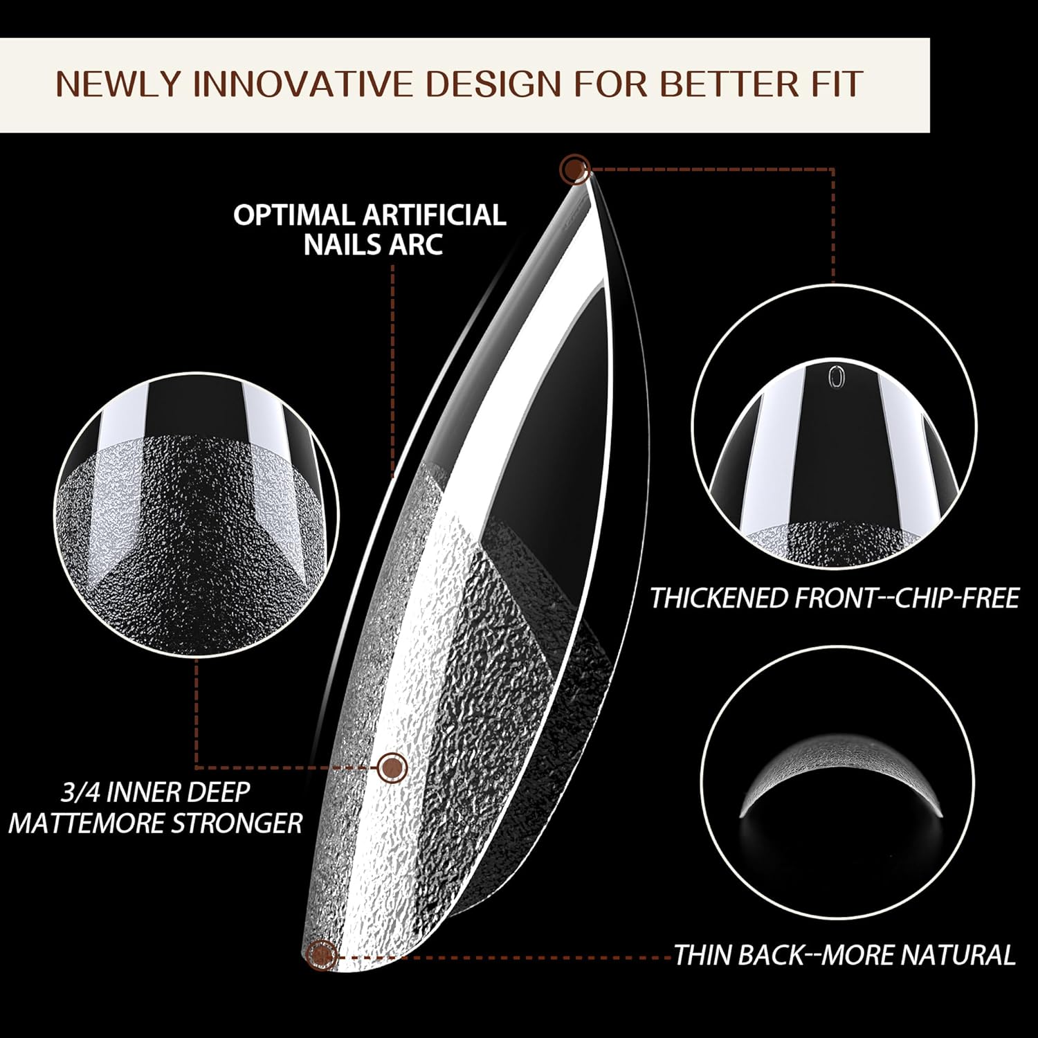 UNA GELLA Extra Short Almond Gel Nail Tips, 216 Pcs Pre-shape XS Almond Nail Tips Full Cover Press On Nails Half Matte Clear Fake Nails For Women Girl DIY Salon At Home 12 Sizes-Velvo Beauty