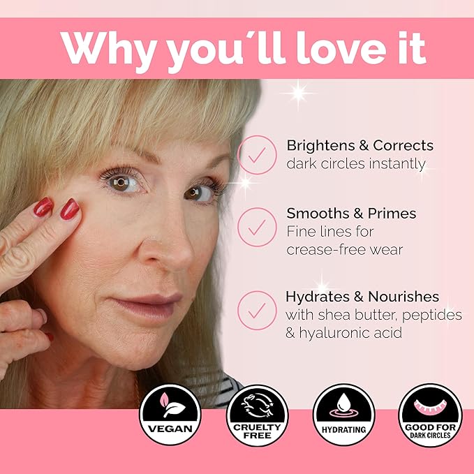 Elizabeth Mott Thank Me Later Under Eye Brightener & Primer – Hydrating Color Corrector for Dark Circles – Lightweight Concealer Base for Mature Skin, Light Shade 5ml-Velvo Beauty