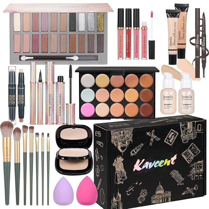 Makeup Kit Makeup Kits for Women Full Kit Makeup Sets for Teens Girls Eyeshadow Palette Foundation Concealer Makeup Powder Makeup Gift Set for Women-Velvo Beauty