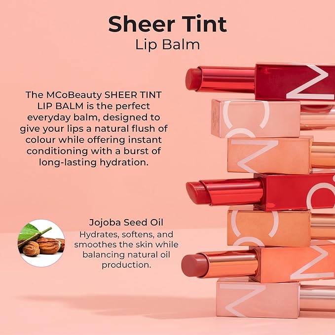 MCoBeauty Sheer Tint Lip Balm, Girl Boss, Nourishing Tint for Healthy, Luscious Lips, Vegan, Cruelty Free Cosmetics-Velvo Beauty
