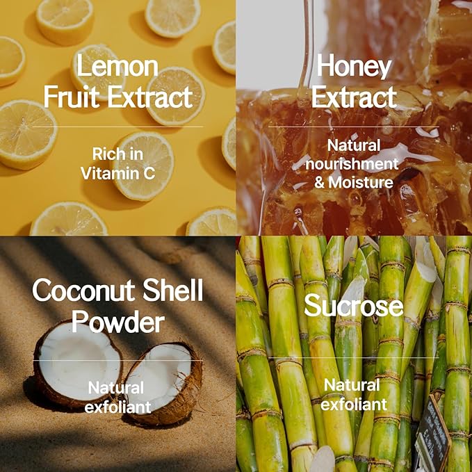 Lemon Honey Face Mask Wash-Off Pack & Scrub — 5-Minute, Exfoliating, Hydrating, Gentle for Sensitive Skin, with Manuka Honey & Lemon Extract, 3.52 oz (100 g)-Velvo Beauty