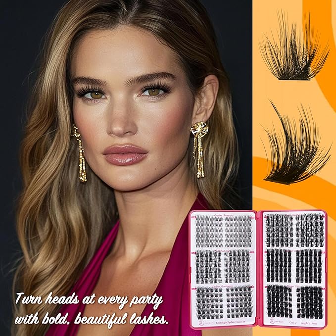 Fluffy Lash Clusters - 360Pcs Natural 0.05D Eyelash Clusters, Left & Right Eyelashes, Urtra Lightweight Cat Eye Clusters for Starter DIY at Home(Eyelashes Only）-Velvo Beauty